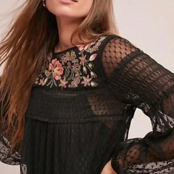 Maeve Black Ruffled Tiered Long Sleeve Dress - Picture 4 of 10